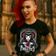 T-shirt femme, col rond "Bloody Poulette" Noir