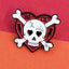 "Rock Heart" glitter heart pin