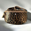 Leopard print shiny laminated leather fanny pack, made in Italy, Gold