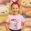 T-shirt enfant "Kawaï Metal Meow" rose