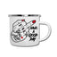 "Have a good day" white enameled metal mug