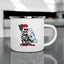 "Power Poulette Rosie Damier" white enameled metal mug