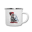"Power Poulette Rosie Damier" white enameled metal mug