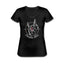 T-shirt femme col V "Hell Yeah hand" noir