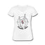 T-shirt femme col V "Hell Yeah hand" blanc