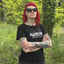 T-shirt femme, col rond "Poulettes Sisters' Crew" Noir