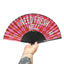Éventail en bambou "I need Fresh Hell" damier rouge et rose