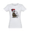 Teeshirt femme col rond "Power Poulette Leo" Blanc