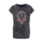 T-shirt Acid wash Femme "Girl Power" gris délavé