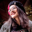 Béret bicolore Noir-Rouge "Hell Yeah Poulette"