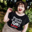T-shirt Femme Loose Noir "Boobs en Avant"