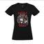 T-shirt femme, col V "Poulettes, Born to Ride" Noir