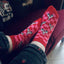 Chaussettes Damier Rose & Rouge “POULETTE RAGEUSE”