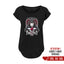 T-shirt femme, col rond "Bloody Poulette" Noir