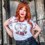 T-shirt femme Loose "Girl Power Hell Yeah" blanc