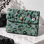 Leopard print shiny laminated leather coin purse, made in Italy