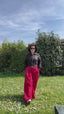 Hooded Sweatshirt, Crop Top Loose Cut, Women's "ça roule ma poule" Black