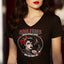 T-shirt Femme col V "Rebel Pin Up" noir