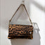 Sac en cuir lamé brillant imprimé Leopard, fabriqué en Italie, Bronze