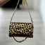 Sac en cuir lamé brillant imprimé Leopard, fabriqué en Italie doré