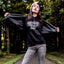 Sweat à capuche Femme "Anti social Poulette Club" Noir