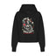 Sweat à capuche, coupe Crop Top Loose, Femme "How to survive Winter" Noir - Edition ultra limitée Noël
