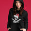 Sweat à capuche Femme "Poulettes Pirate" Noir