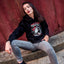 Sweat à capuche, coupe Crop Top Loose, Femme "Rebel Pin Up" Noir