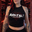 Crop Top Moulant Sport Femme “BURN IT ALL – Workout With Rage”