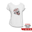 T-shirt Femme col V "Poulette Skull by Succub" blanc