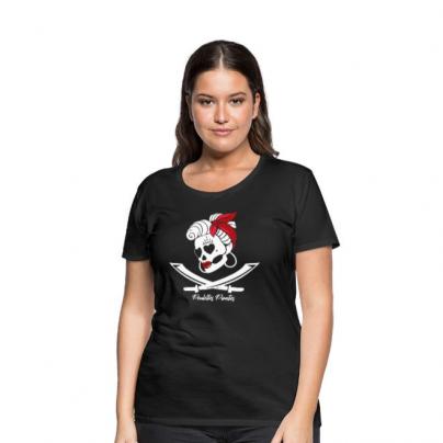 T-Shirts T-shirt Femme, manches courtes, col rond "Poulettes Pirates" Noir
