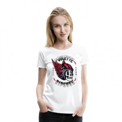T-Shirts Teeshirt femme, manches courtes, col rond "Poulette Rideuse" Blanc