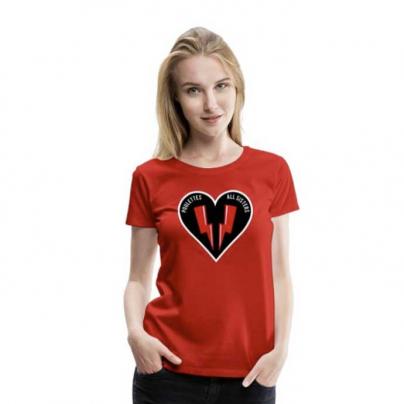 T-Shirts Teeshirt femme, manches courtes, col rond "All Sisters" Rouge