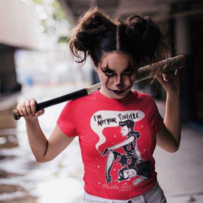 T-Shirts T-shirt femme, manches courtes, col rond "Not Your Poulettes" Collab avec Miss Electic - Rouge