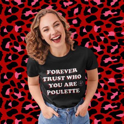 T-Shirts T-shirt Femme, manches courtes, col rond "Forever trust who you are" Noir