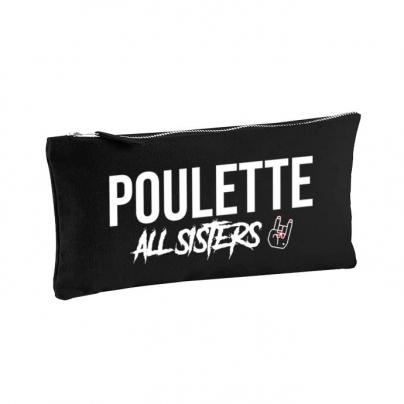 Sacs & Pochettes Pochette zippée en coton small - imprimée "Poulettes All Sisters" noire.