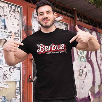 T-Shirts Teeshirt homme, manches courtes, col rond "The Barbus" noir