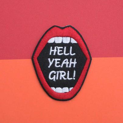 Patchs Brodes Patch brodé bouche « Hell yeah girls »