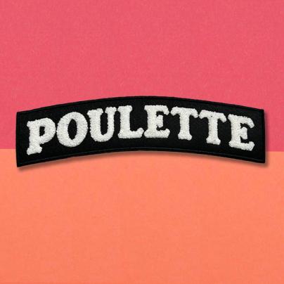 Patchs Brodes Grand patch bouclette brodé « Poulette»