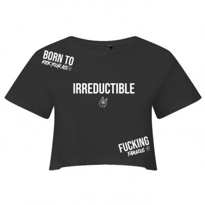 T-Shirts Crop Top "Irreductible" Noir