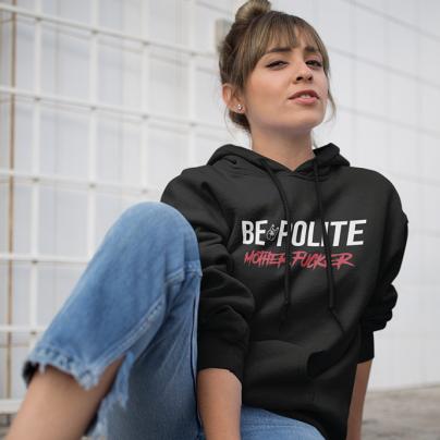 Sweatshirts Sweat à capuche Femme "Be polite, Motherfucker" Noir