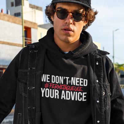 Homme Sweat à capuche Homme "We don't need your advice, #ftg" Noir