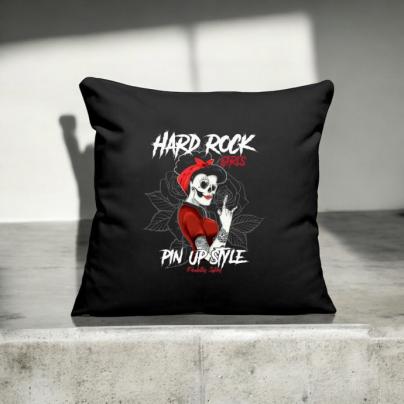 Decoration d'intérieur Housse de coussin "Hard rock girls, Pin up style" noir