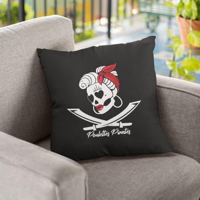 Decoration d'intérieur Housse de coussin "Poulette Pirate" noir