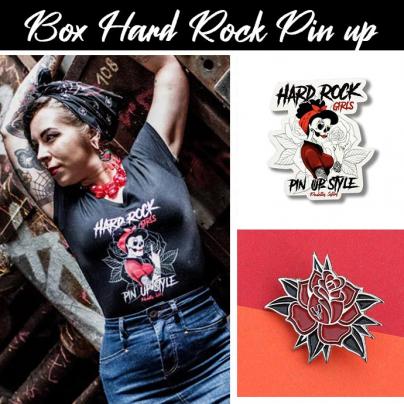 T-Shirts BOX Tee-shirt "Hard Rock Girls, Pin up style" noir